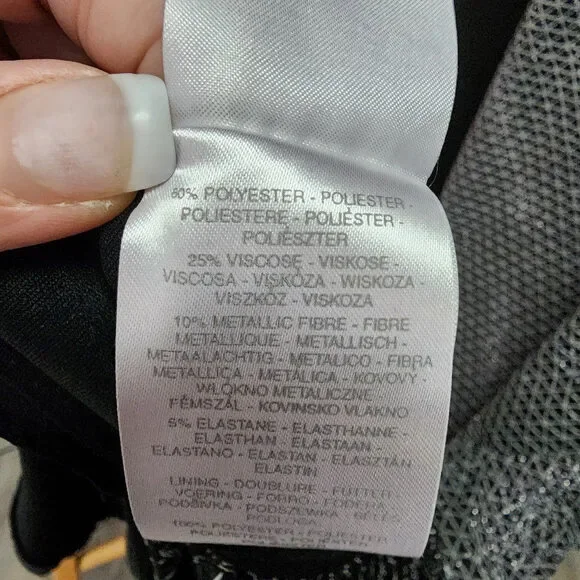 Black & Silver Long Gown Dress Size M - Picture 10 of 11